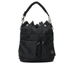 PORTER YOSHIDA Star Print Nylon Bucket Bag Men BLACK Crossbody